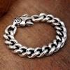 2026 Vintage Simple Good Art 13.5mm Heavy Men's Silver Bracelet Buckle Ring Tide