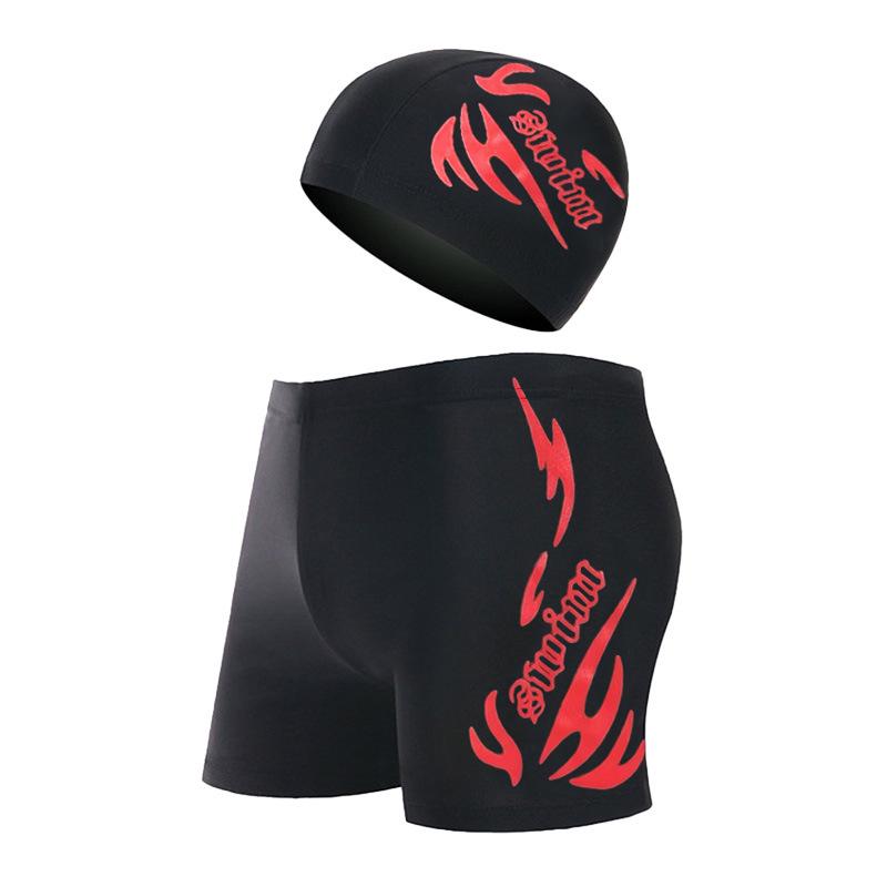 Мужские быстросохнущие плавки-боксеры с принтом пламени