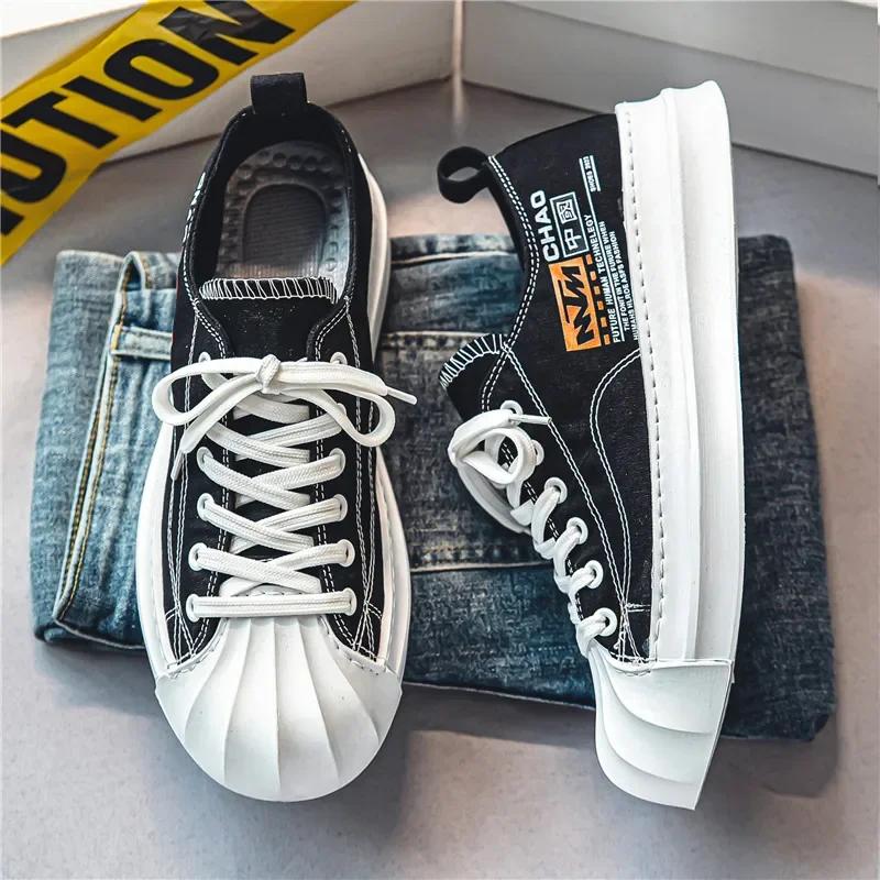 Модная обувь для скейтбординга, мужские вулканизированные кроссовки, повседневная модная обувь, мужские мягкие кроссовки Zapatillas Hombre Shell Head Canvas, спортивная повседневная обувь для скейтбординга