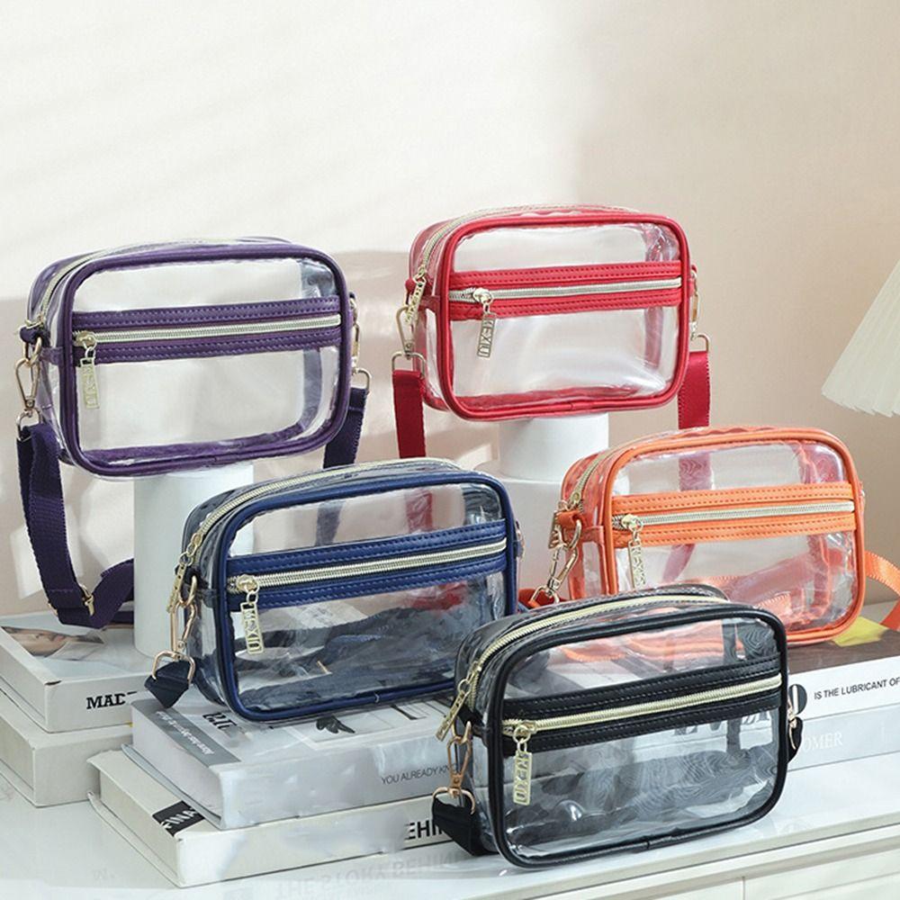 Waterproof PVC Crossbody Bag Adjustable Shoulder Strap Clear Messenger Bag  Unisex