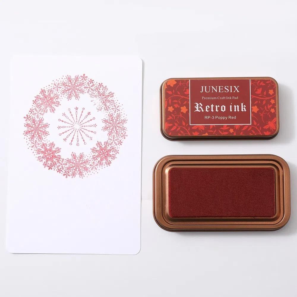 Vintage Iron Box Seal Stamp Colorful Paper Inkpads Creative Seal Stamp Block Gift