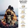1pc Lion's Crown Amidst Celestial Flames Blanket  Seasonal Universal Home Decorative Throw, Living Room, Travel, Camping, Car Blankets