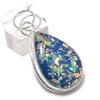 Синий Триплет Опал Ручной Работы Ювелирная Подвеска из Стерлингового Серебра 925 пробы 1,85" J8d39