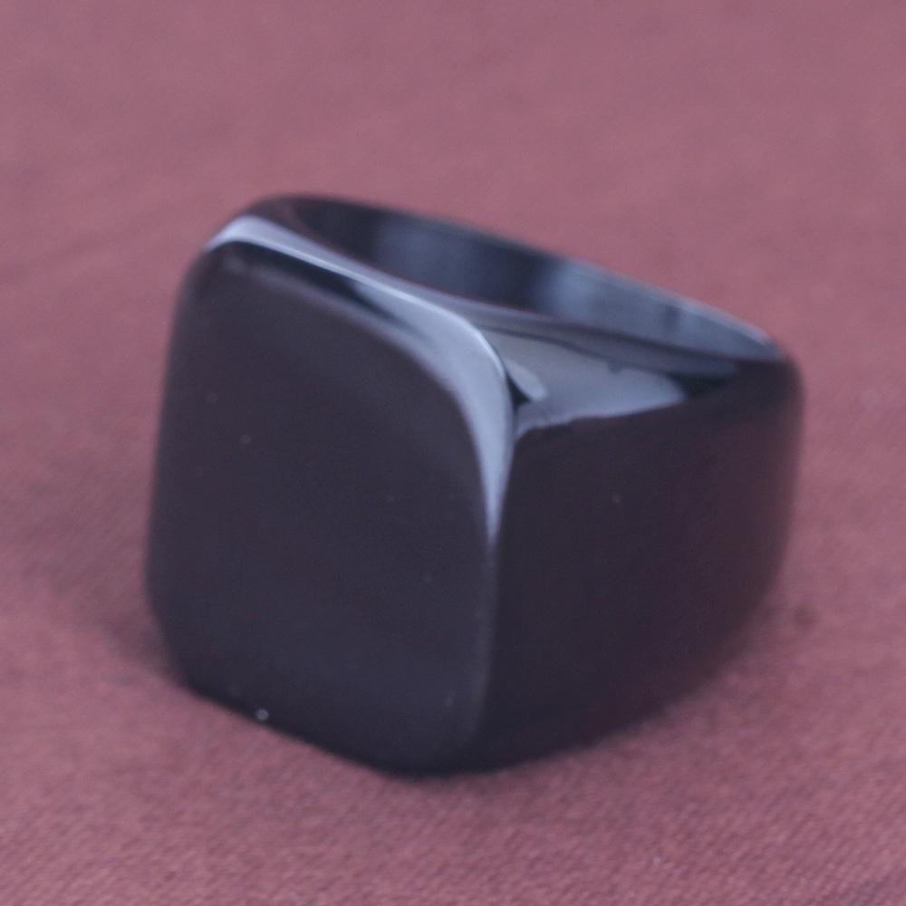 Мужские модные кольца квадратные кольца-печатки большой ширины из 24-каратной титановой стали, мужское кольцо на палец, мужское кольцо