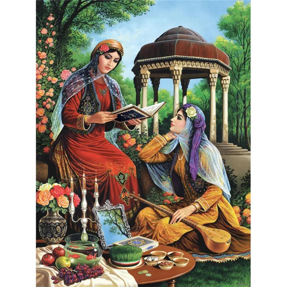 Алмазная картина, полная дрель, круглая алмазная живопись с фермой, ручная работа, ретро, ​​сделай сам, алмазная мозаика, украшение дома