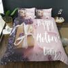 Mother's Day Duvet Cover Set Pink Rose Theme Thanksgiving Gift King Queen Size Polyester Comforter Cover For Mother Bedding Set