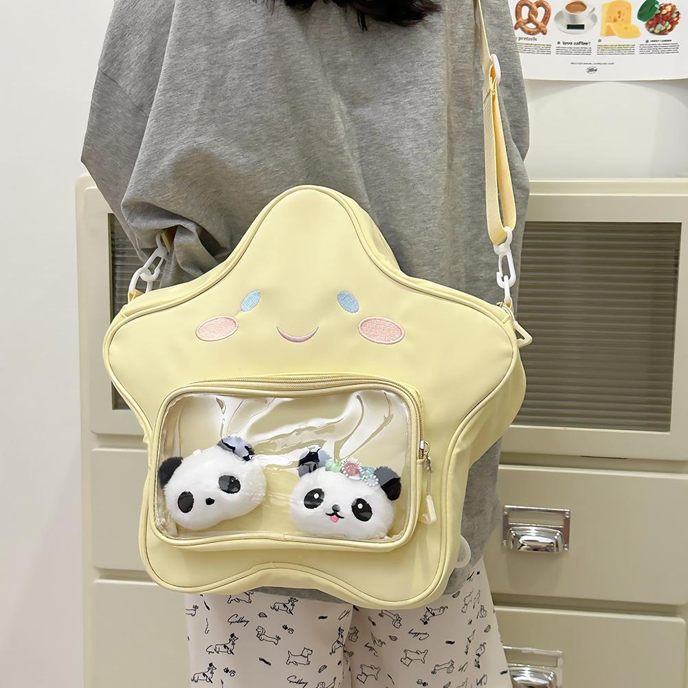 Kawaii рюкзак для женщин школьный рюкзак на молнии нейлоновый с прозрачным карманом рюкзак милый рюкзак для путешествий праздник