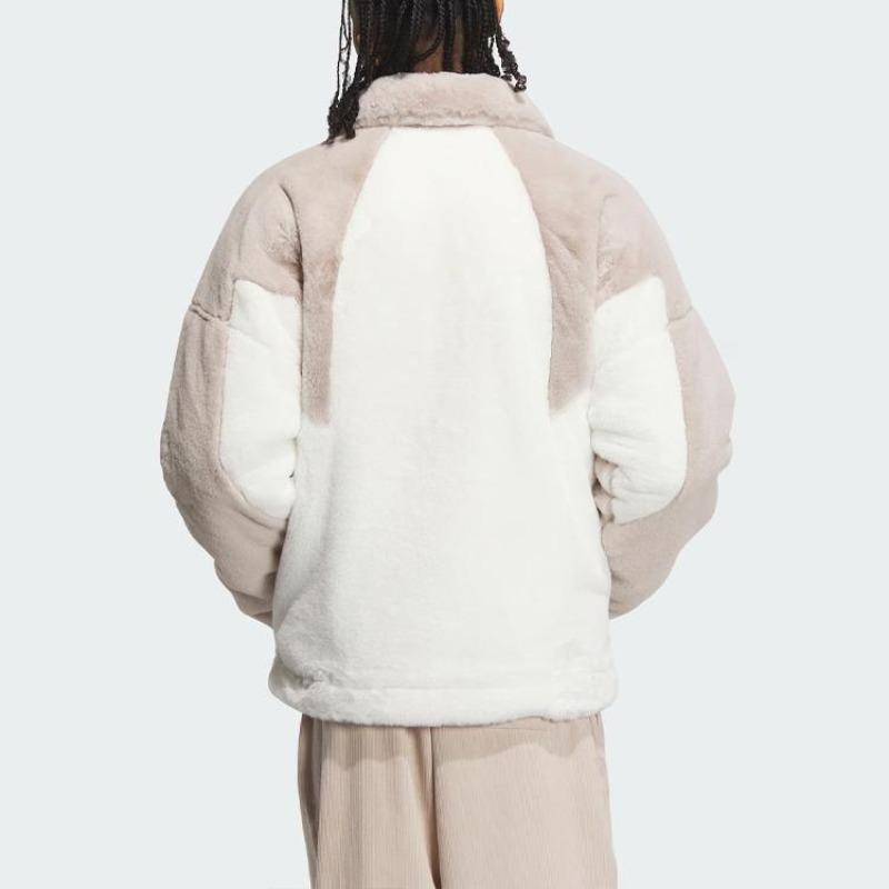 adidas Originals Trefoil Colorblock Logo Толстая куртка на флисовой подкладке Верхняя одежда унисекс Серо-коричневый IN0982