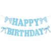 Bow Theme Happy Birthday Banner Paper Backdrop Decor New Hanging Garland  Party Supplies