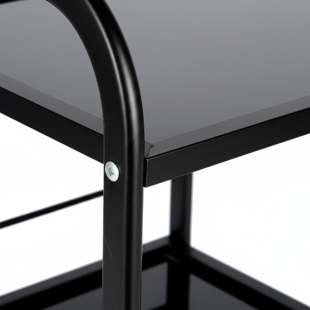 Hairdressing Cosmetic Assistant for the Salon 1027A Universal Cabinet Trolley Table on Wheels with Three Glass Shelves