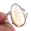 Natural Citrine Gemstone Handmade 925 Solid Sterling Silver Ring Size 6 s4Z81