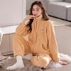 Пижама женская зимняя коралловый флис утолщенный флис теплая женская осенне-зимняя фланелевая можно носить на улице зимняя домашняя одежда
