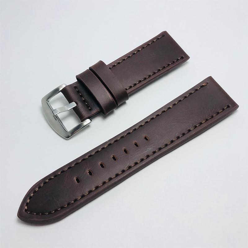 Universal Leather Watch Belt Watch Srtap Writst Watch Band Durable Oil Wax Cowhide 18/20/22/24mm