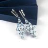 100% Natural Sky Blue Topaz Dangle Earrings 925 Sterling Silver 9.0ct Gemstone Fine Jewelry for Women Wife Gift Elegant