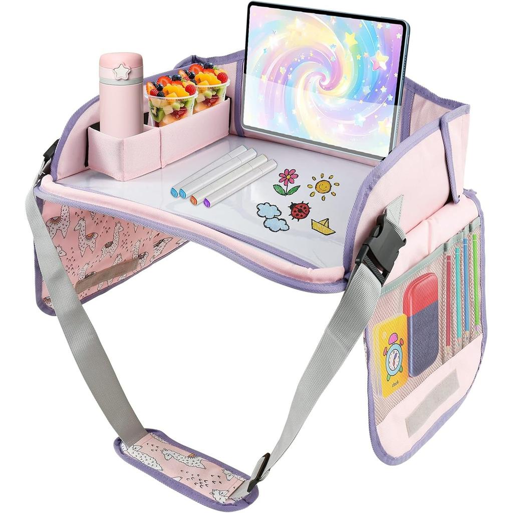 Car Tray Table for Kids Cars Seat Travel Tray Portable Drawing Board Play Pallet Cars Seat Detachable Lap Trays Carseat Table Trays for Kids in Car