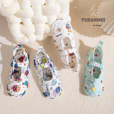 Послеродовые нескользящие дышащие хлопковые тапочки: Мягкий, закрытый задник, тонкий стиль для дома и деревянных полов.