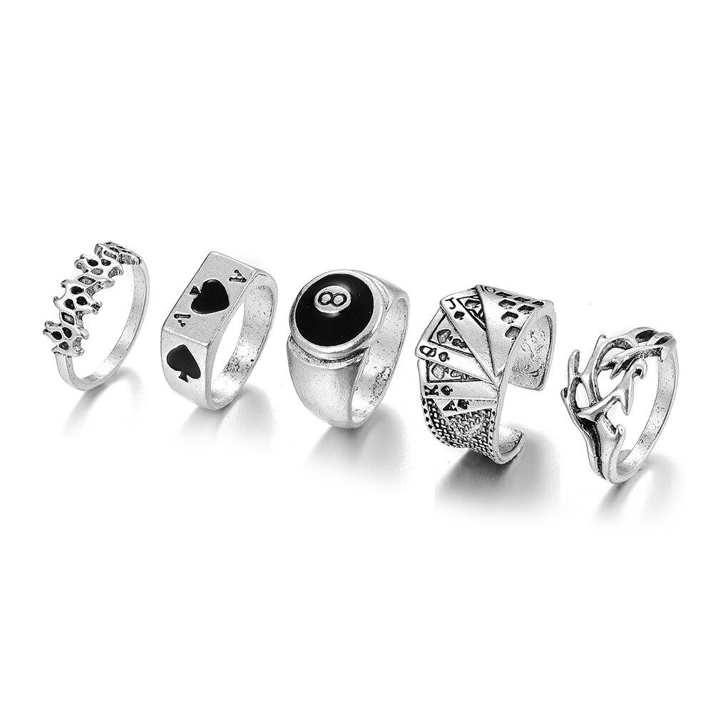 Винтажные готические кольца с черепом и цветком ангела для женщин, хип-хоп, серебряный цвет, кольцо на палец с бабочкой и сердцем, модная спортивная одежда, ювелирные изделия