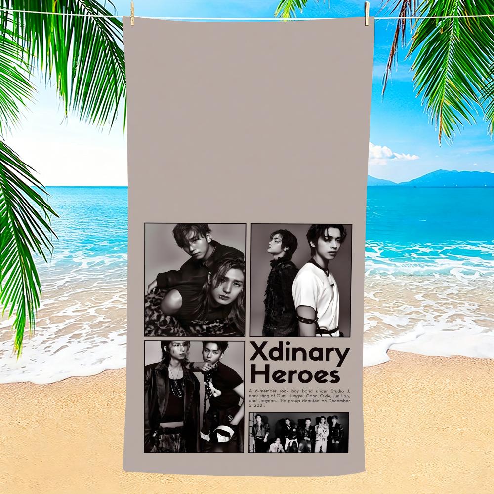 Полотенце X-Xdinary Heroes, Микрофибра, Пляжное полотенце, Быстросохнущее, Не прилипает песок, Ультратонкое волокно, Супермягкое.