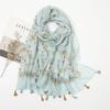 Fashion Thin Tassel Viscose Shawl Scarf for Women Luxury Design Neckerchief Wrap Pashmina Muslim Hijab Echarpes 180*90Cm
