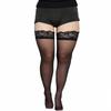 Plus Size Female Lace Stockings with Anti-slip Black Over Knee Silk High Long Tube Socks for Women Girl Office Lady