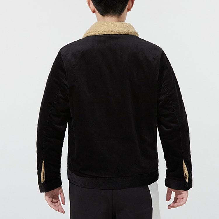 PUMA Cord Embroidered Logo reversible Plush corduroy Jacket Black Men's 534751-01
