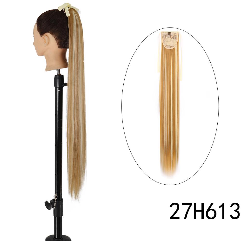 MERISIHAIR Длинный прямой галстук-бабочка на заколке для наращивания волос 55 85 см натуральный черный коричневый синтетический хвощ для женщин