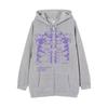 Dark Skull Graphic Zip Up Hoodie Gothic Streetwear Loose Fit Men Women Teens