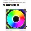 Вентиляторы для ПК 120 мм, 2000 об./мин. Вентилятор для корпуса компьютера ARGB 5 В 3-контактный ШИМ охлаждающий вентилятор Тихие воздушные охладители процессора Аксессуар для радиатора