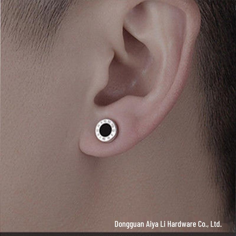 Мужские модные черные клипсы-кольца - Не требуют пирсинга