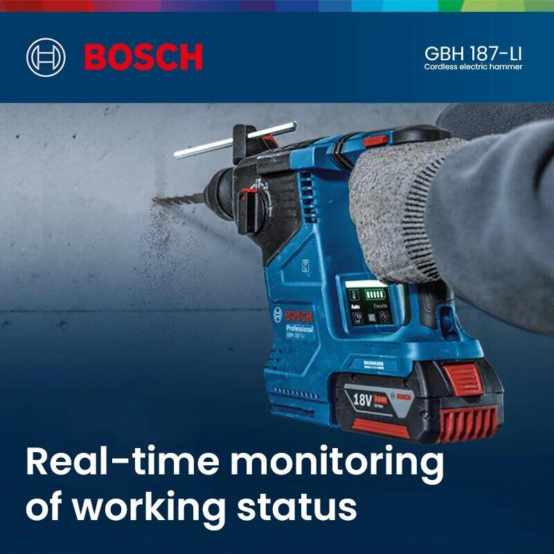 Bosch GBH 187 Аккумуляторный электрический перфоратор Интеллектуальный перфоратор Многофункциональная бесщеточная ударная дрель Управление через приложение Без батареи