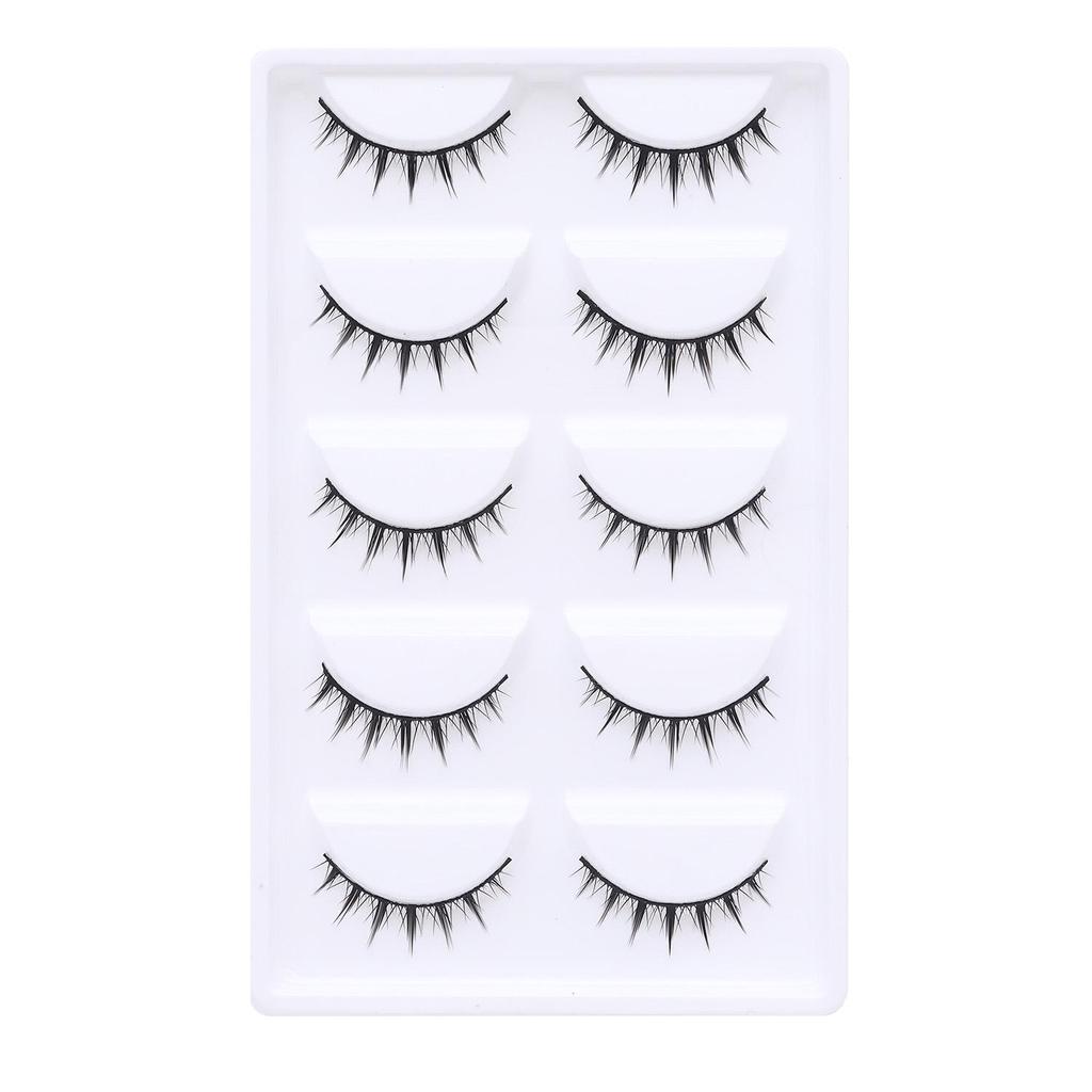 Dense Black False Eyelashes - Natural, Full Strip for Cosplay/Comic, Ideal for Beginners and Cross-Border Styles.