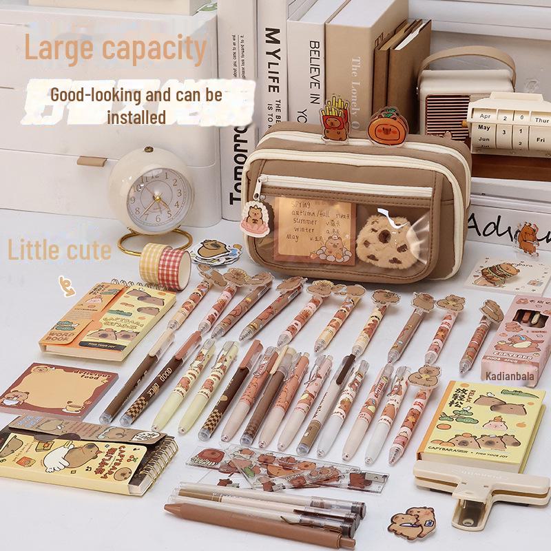 Вместительный пенал для учеников младших классов с простым корейским дизайном, идеально подходит для девочек.