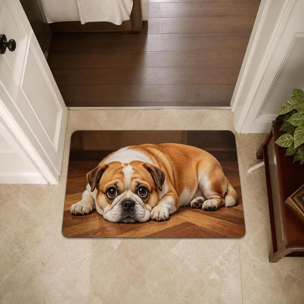 Diatomite Dog Pattern Doormat Quick-dry Bathroom Floor Mat Fun Diatomite Bath Rug Entryway
