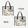 Vintage Floral Book Printed Tote Bag Daily Use Large Capacity Handbag