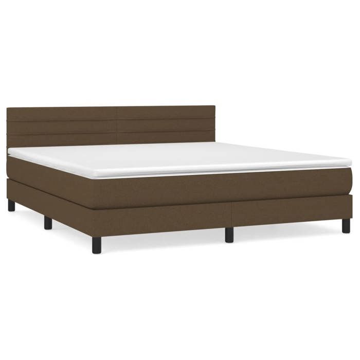 Maison Exclusive - Sommier à lattes de lit avec matelas Marron foncé 160x200 cm