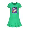 5022 Kids Girls Mira Zoey Rumi Printed Ruffle Short Sleeves Casual Dress