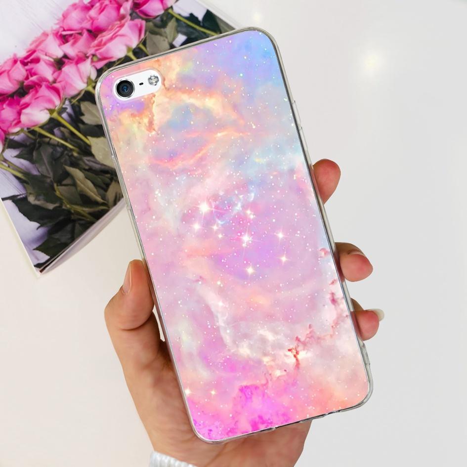 For iPhone 5 5S Case Fashion Astronaut Art Painted Shockproof Soft Cover For iPhone SE 2016 2020 SE2 TPU Funda on iPhone5 Bumper