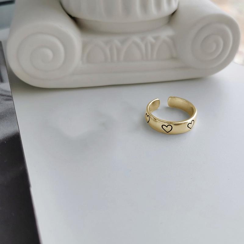 Кольцо регулируемого размера Простое кольцо с эмалью Любовь Глянцевое кольцо Кольцо на указательный палец Женское Нишевое Премиальное Чувство Индивидуальность Универсальное Наборное Кольцо на палец
