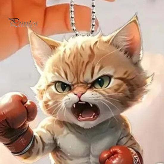 Акриловый кулон в виде кошки с ремешком, симпатичный маленький автомобильный кулон в виде кошки, подвесное украшение для зеркала автомобиля, окон, сумок, ключей