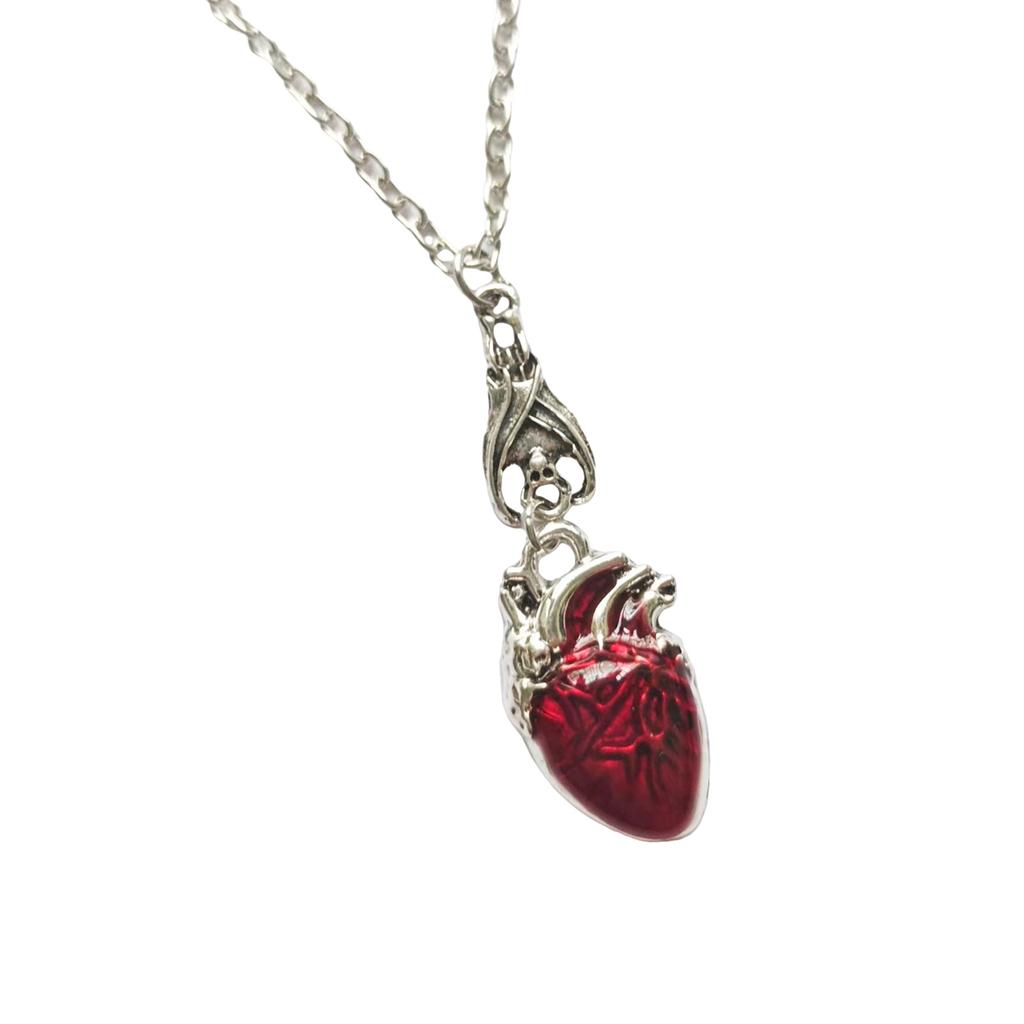 Ожерелье Anatomy Heart с элегантными кристаллами для модных женщин, ищущих уникальные и страстные готические ювелирные аксессуары