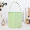 Пасхальное ведерко в клетку для детей, сумка для хранения в детской, подарочная корзина для новорожденных с ручкой для вечеринок по поиску пасхальных яиц