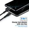 FONKEN Кабель Micro USB-разветвитель 2 в 1, кабель для зарядки типа C, 2 USB-кабеля, кабель для мобильного телефона, кабель Android для Xiaomi Samsung
