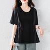 2025 Лето Однотонные Базовые Больших Размеров Женские Футболки Элегантные Топы с Коротким Рукавом Футболки Свободная Рубашка