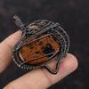 Кулон из красного дерева обсидиана, обернутый медной проволокой, украшения из драгоценных камней, очень красивый медный кулон, кулон ручной работы, обернутый проволокой, уникальный кулон для подарка