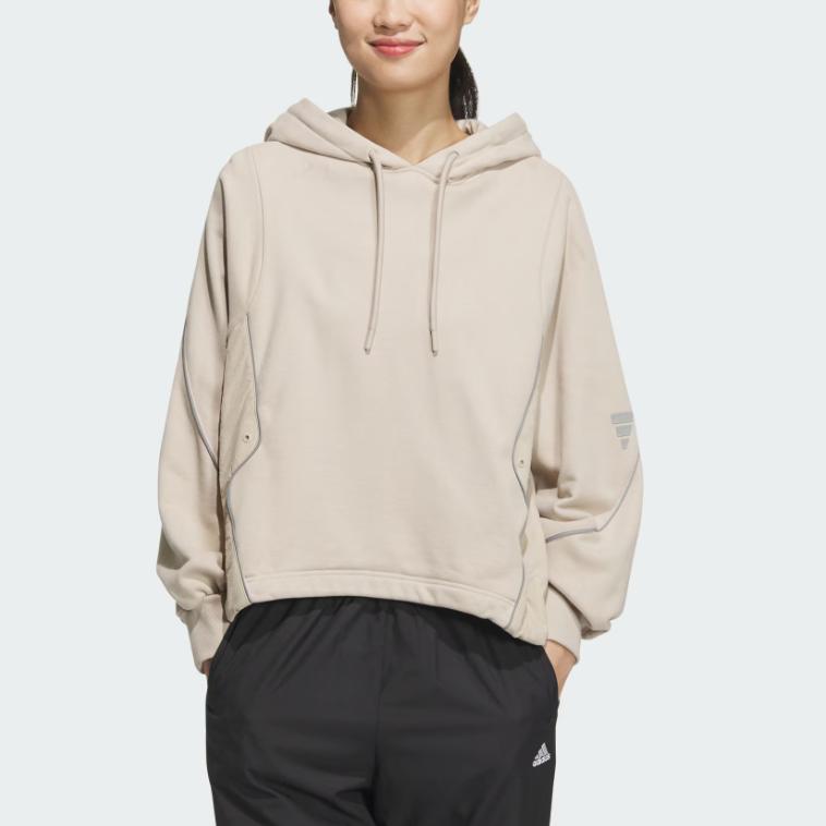 adidas FW24 FUSTL Series WP SWT3 однотонный спортивный повседневный свитер с капюшоном с длинным рукавом женская толстовка фосфорно-коричневый JM6225