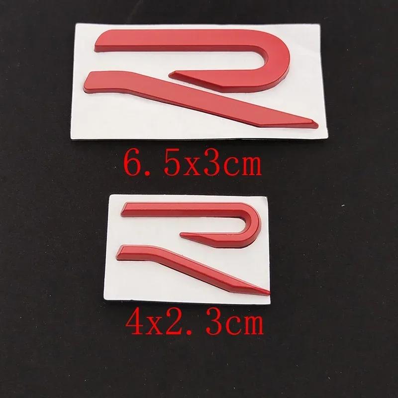 opq1 3D Metal R Logo Badge Emblem Car Body Tail Trunk Decals Sticker For VW Volkswagen GTI R Rline Golf Beetle Passat Sharan Jetta