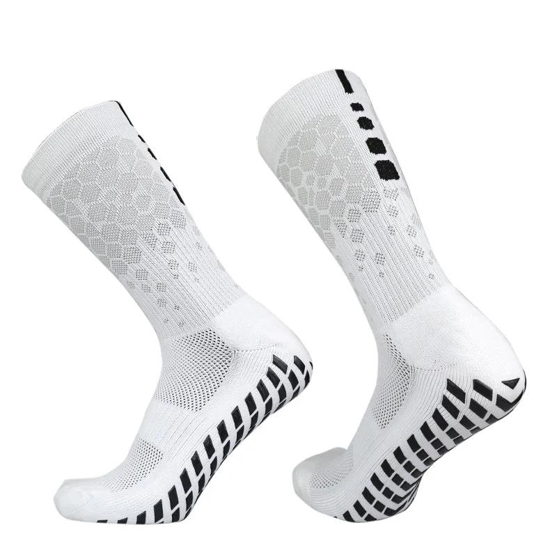 Professional Men Women Football Socks Honeycomb Graphics Breathable Sports Arrow Silicone Anti Slip Grip Soccer Socks