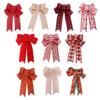 Christmas Tree Topper Bowknot Handmade Bowknot Flocking Cloth Outdoor Decorations