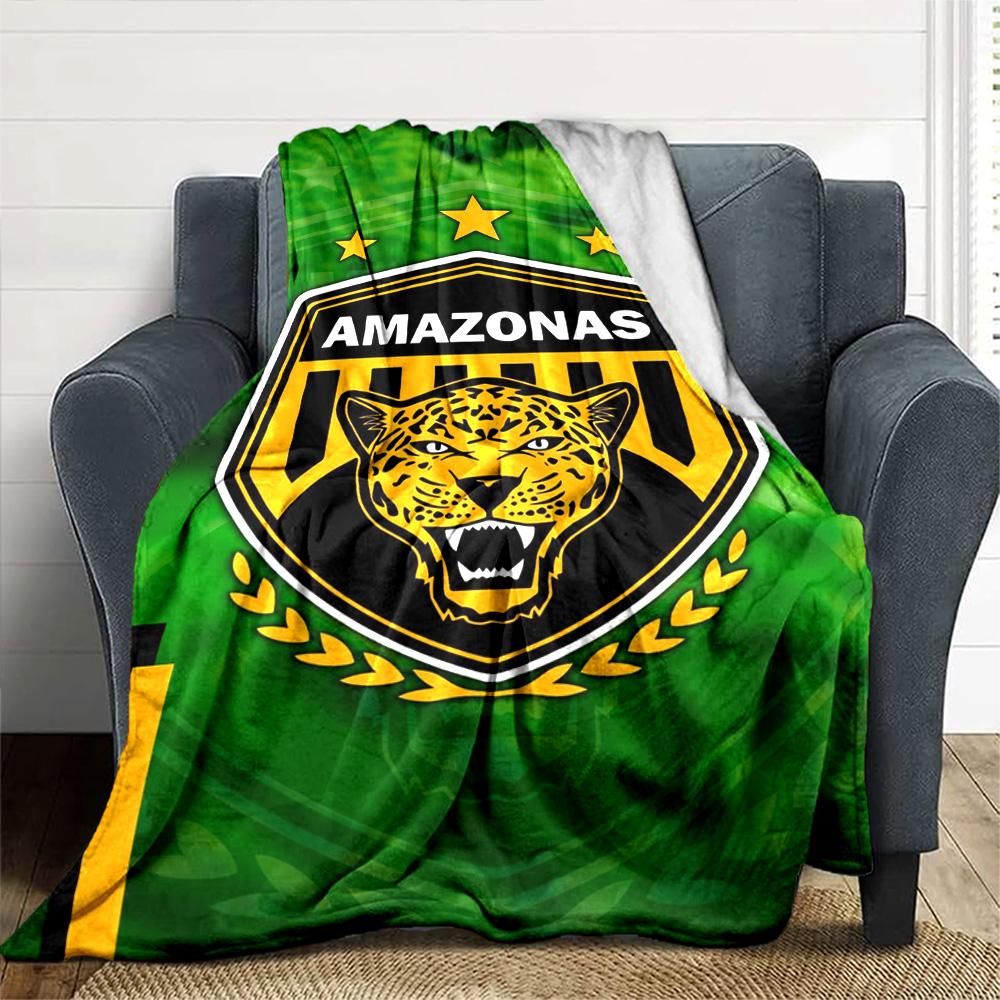 AMAZONAS FC Logo Print Flannel Blanket High Quality Warm Comfortable Cover for All Seasons Perfect for Gifts Home Decor
