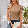 Women's Blouse with Short Sleeve Round Neck Loose Casual T-shirt